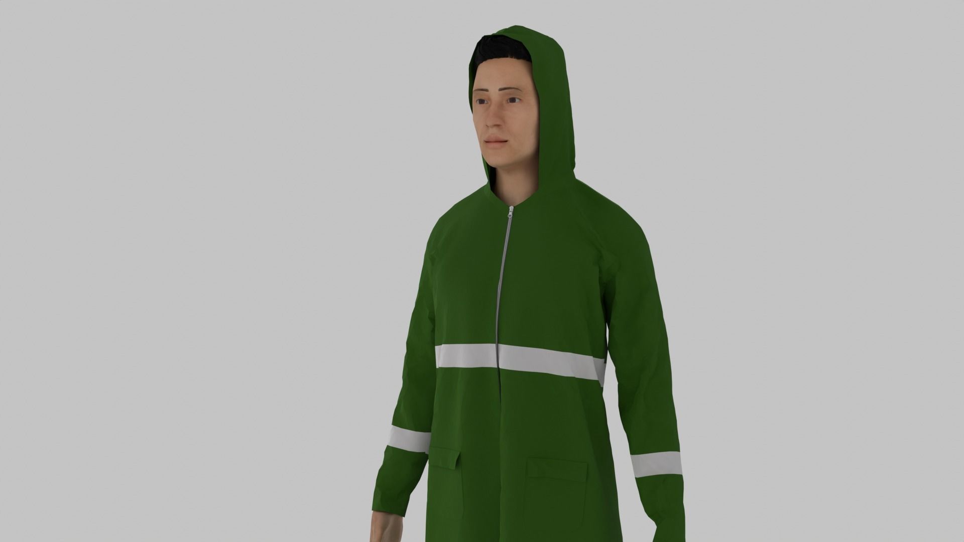 Fisherman Character  Low-poly 3D model_3