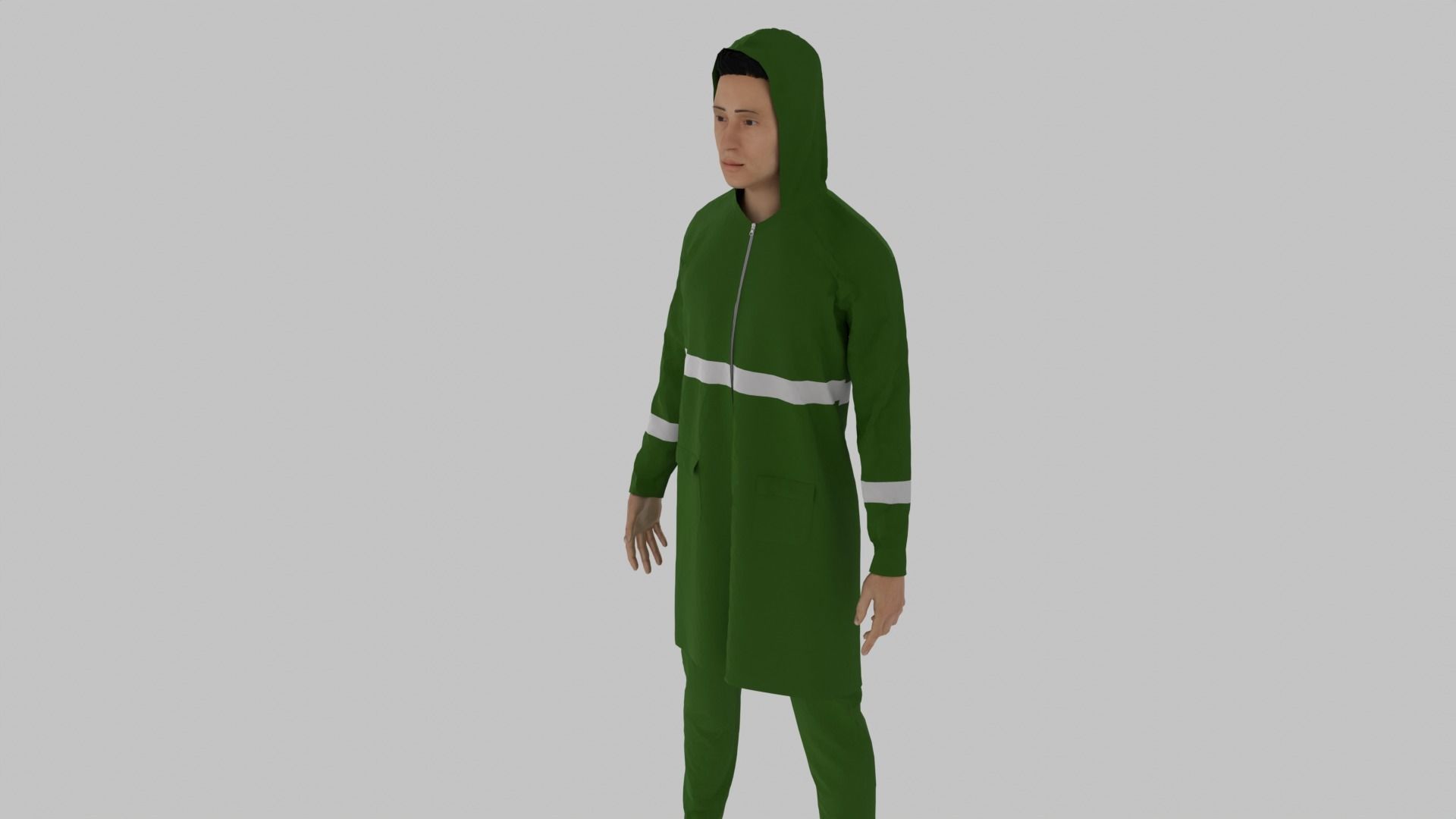 Fisherman Character  Low-poly 3D model_4