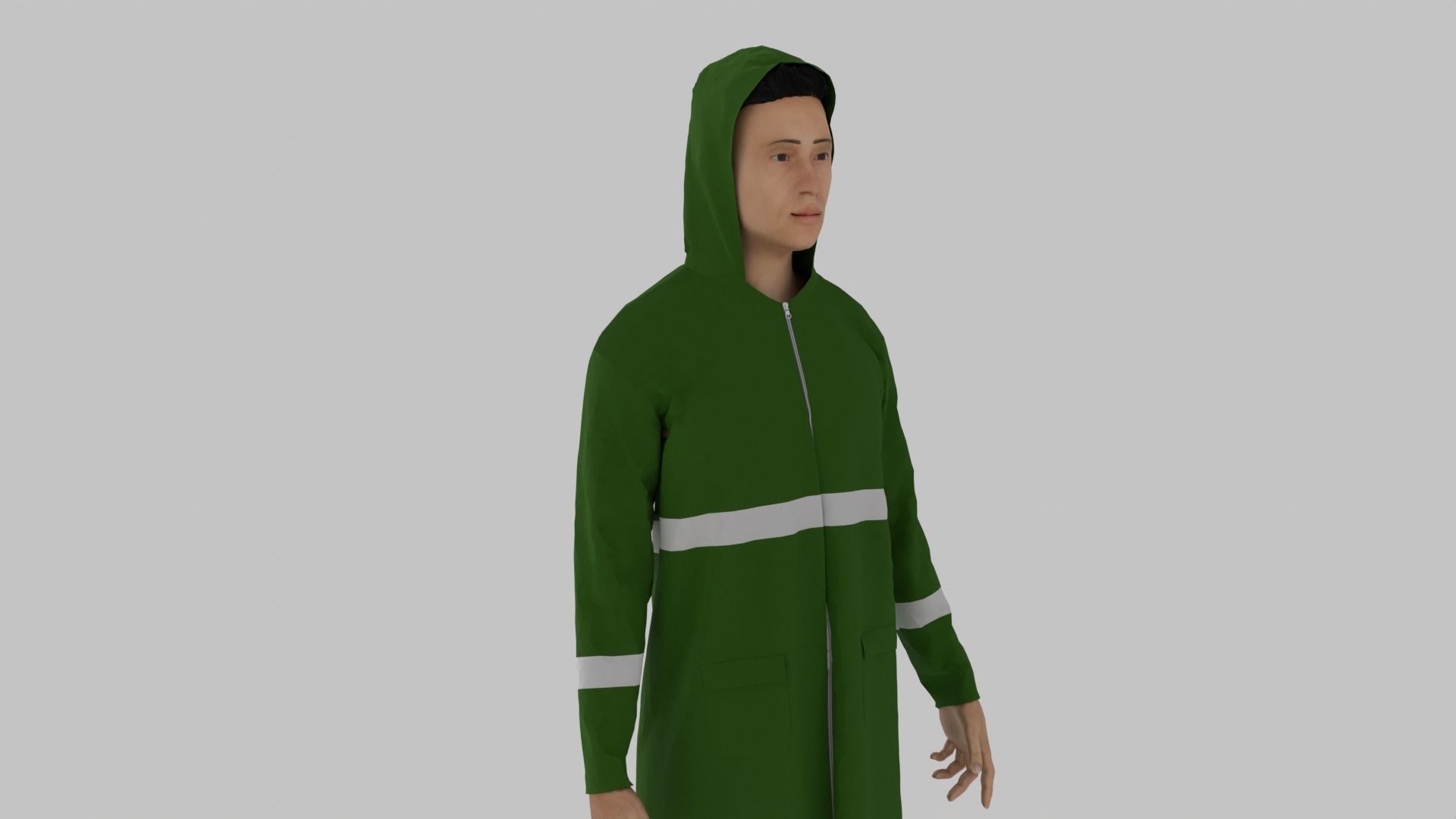 Fisherman Character  Low-poly 3D model_6