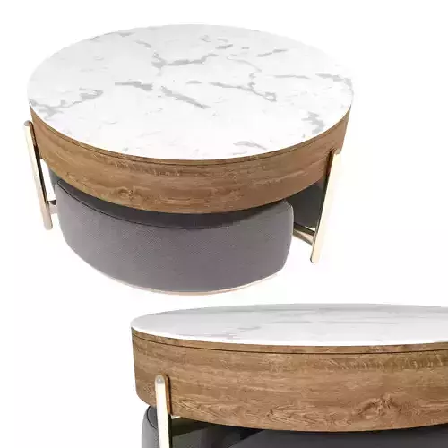 Table with Storage and Ottomans