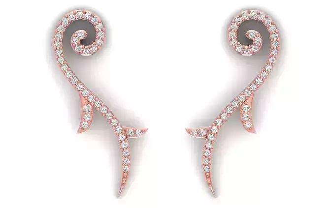 Women Earrings 3dm STL  OBJ FBX Renders Details