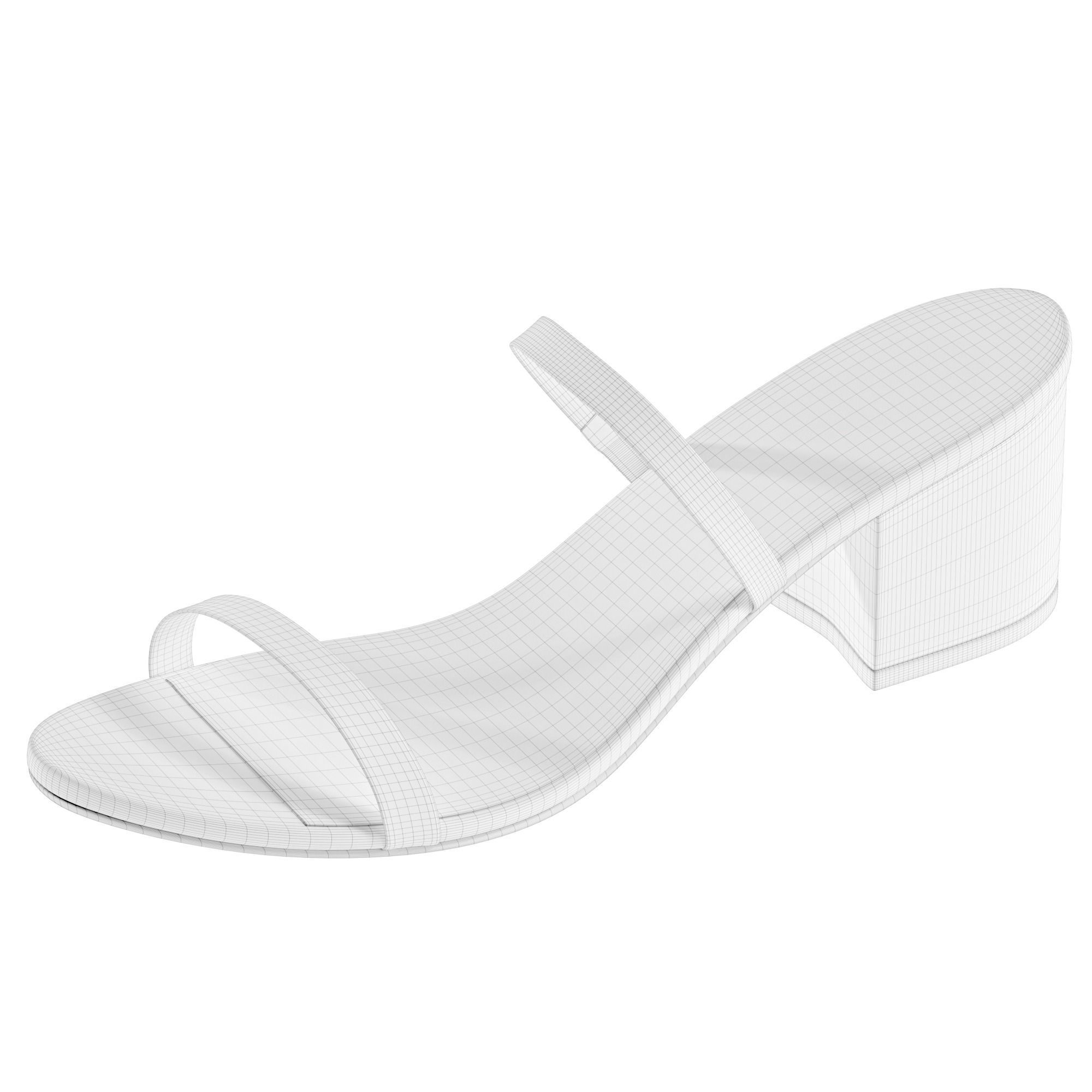 Thin Two Strap Heeled Slide 3D Model Collection_6