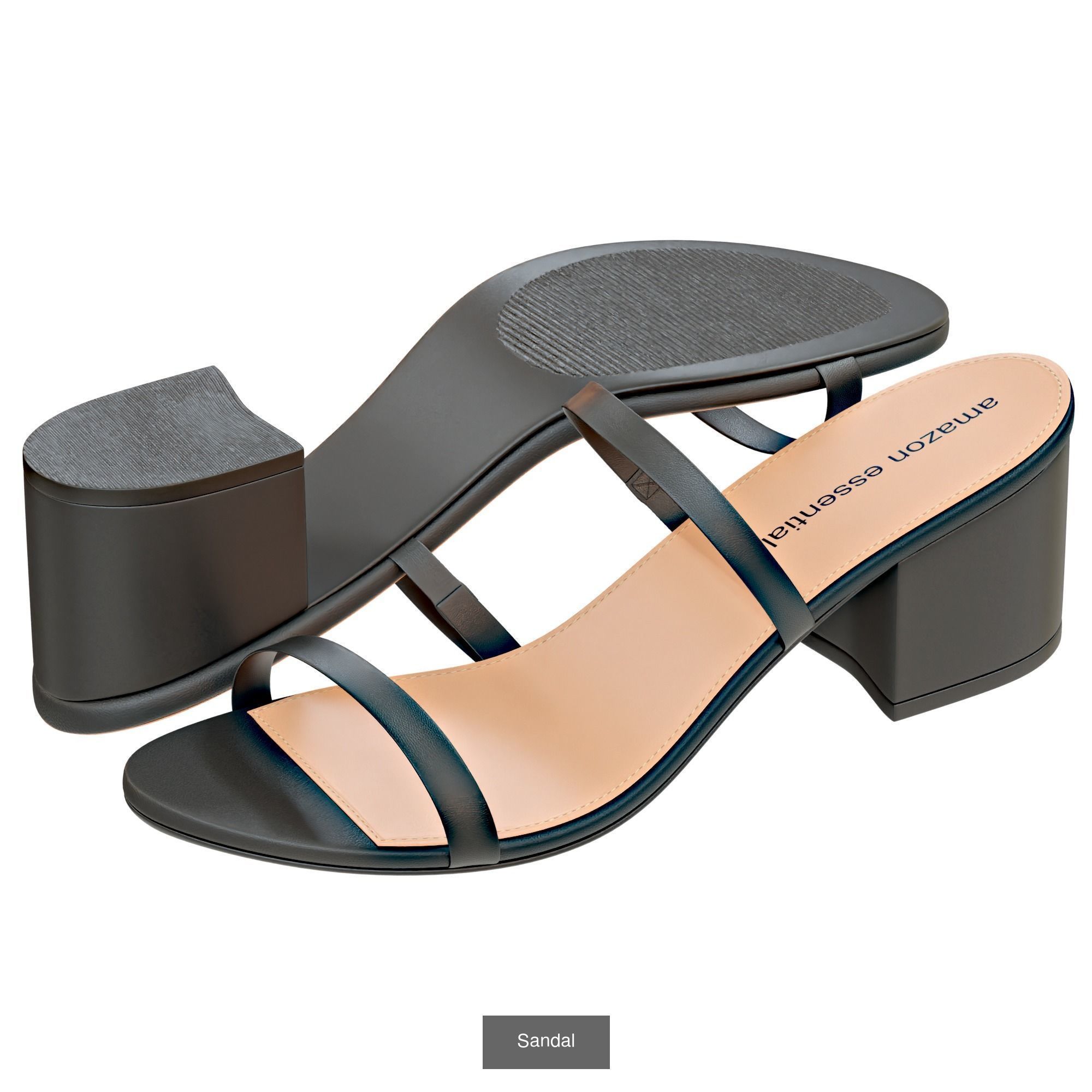 Thin Two Strap Heeled Slide 3D Model Collection_1