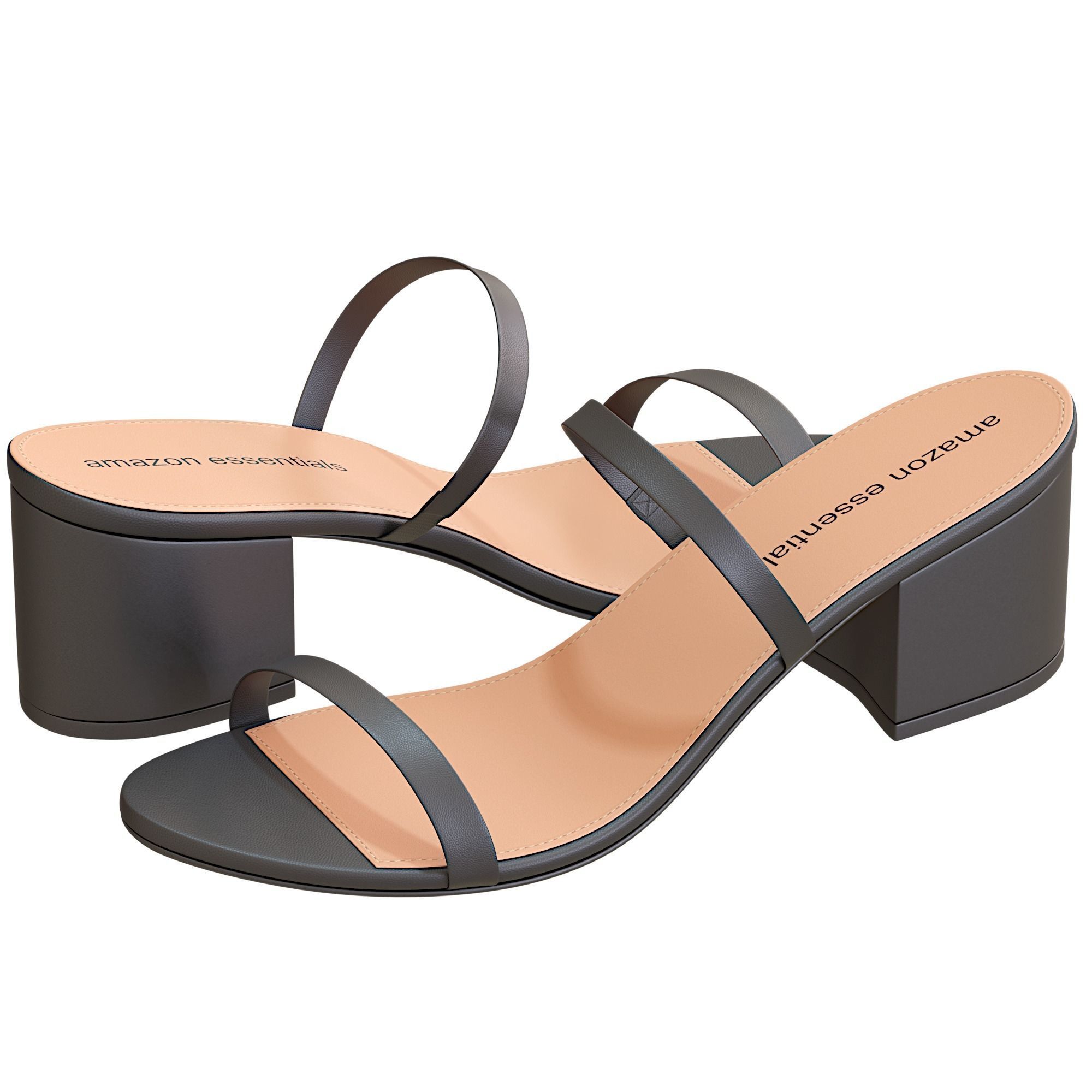 Thin Two Strap Heeled Slide 3D Model Collection_10