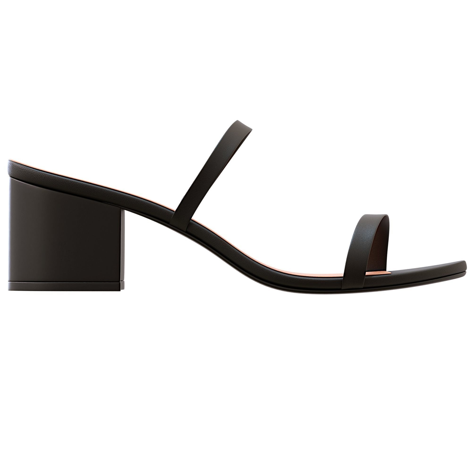 Thin Two Strap Heeled Slide 3D Model Collection_12