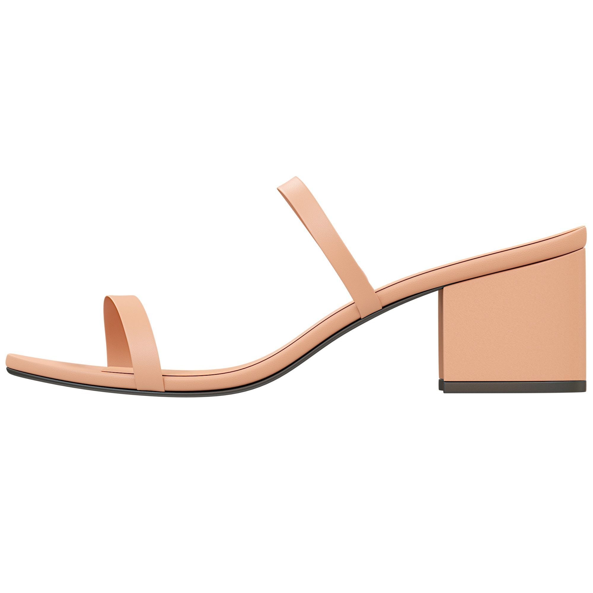 Thin Two Strap Heeled Slide 3D Model Collection_7