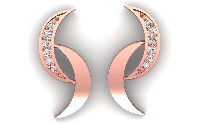 Women Earrings 3dm STL  OBJ FBX Renders Details 3D print model