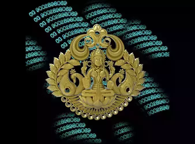 laxmi bhagwan with flower 3D print model