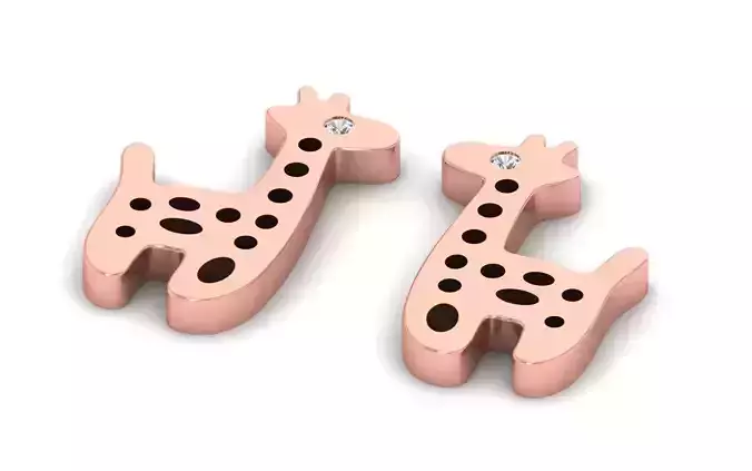 Earrings 3dm STL OBJ FBX Renders Details rose gold ring