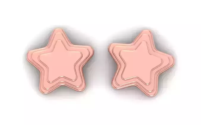 Women Star Earrings 3dm STL  OBJ FBX Renders Details