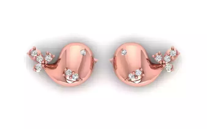 Women Bird  Earrings 3dm STL  OBJ FBX Renders Details