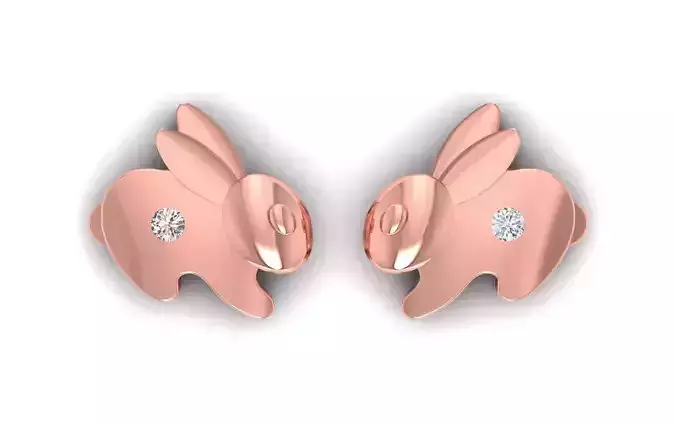 Rabbit Earrings 3dm STL  OBJ FBX Renders Details