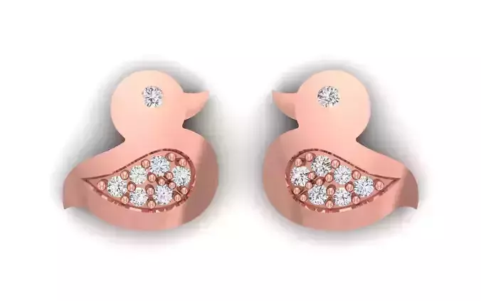 Bird Earrings 3dm STL  OBJ FBX Renders Details