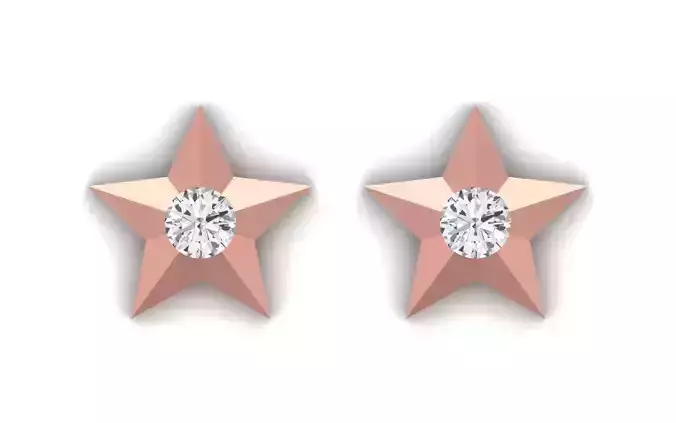Women Star Earrings 3dm STL  OBJ FBX Renders Details