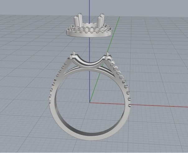 Double halo ring Model 2134 3D print model_3