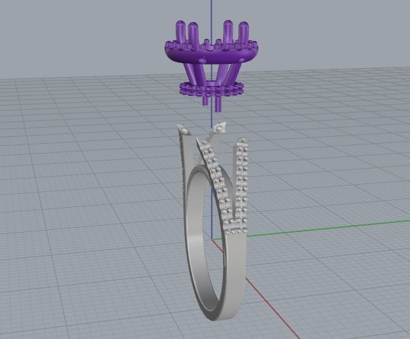 Double halo ring Model 2129 3D print model_3