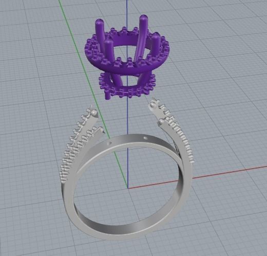 Double halo ring Model 2129 3D print model_4