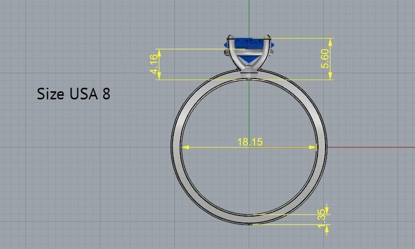 Soliter ring size 8 Model 2162 3D print model_5