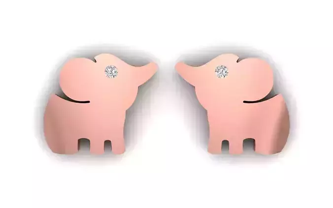 Elephant Earrings 3dm STL  OBJ FBX Renders Details