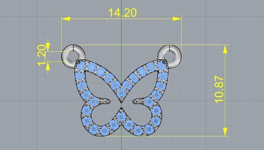 Butterfly pendant Model 2174 3D print model_6