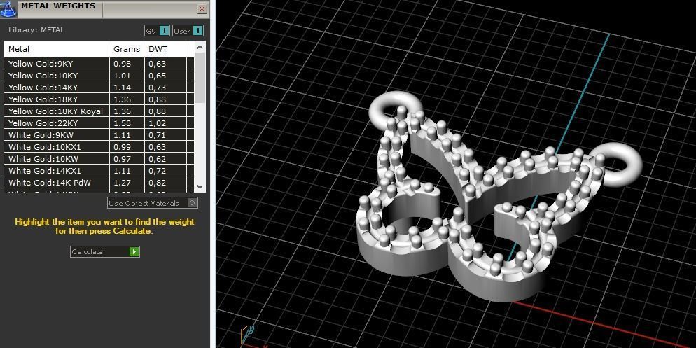 Butterfly pendant Model 2174 3D print model_7