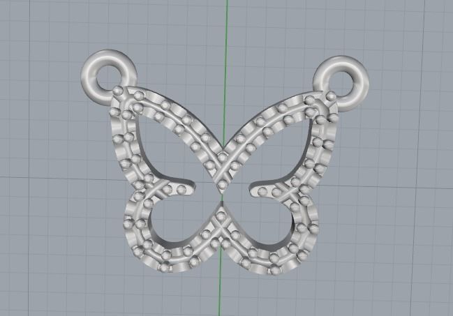 Butterfly pendant Model 2174 3D print model_2