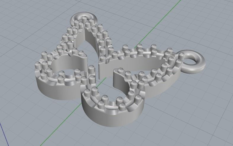 Butterfly pendant Model 2174 3D print model_3