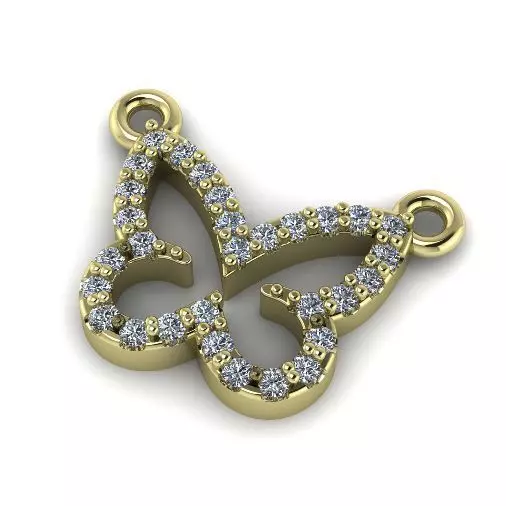 Butterfly pendant Model 2174 3D print model_0