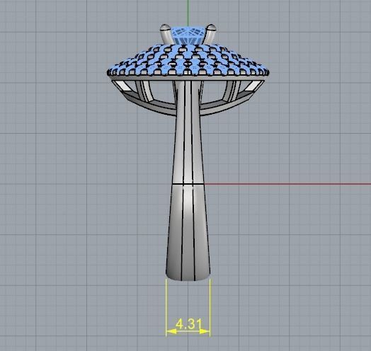 Ring with four rows of stones size6 Model 2173 3D print model_7