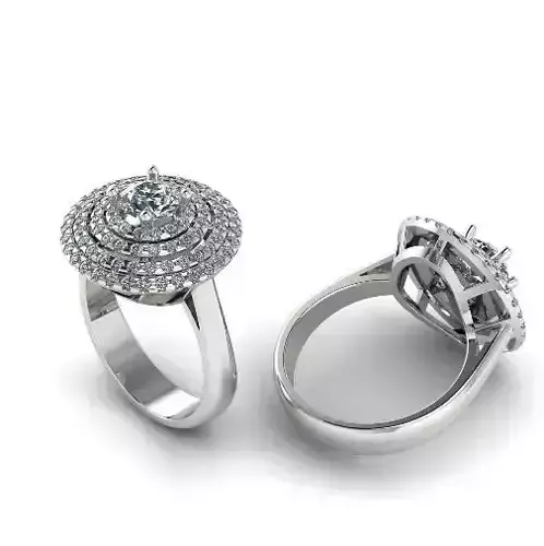 Ring with four rows of stones size6 Model 2173 3D print model