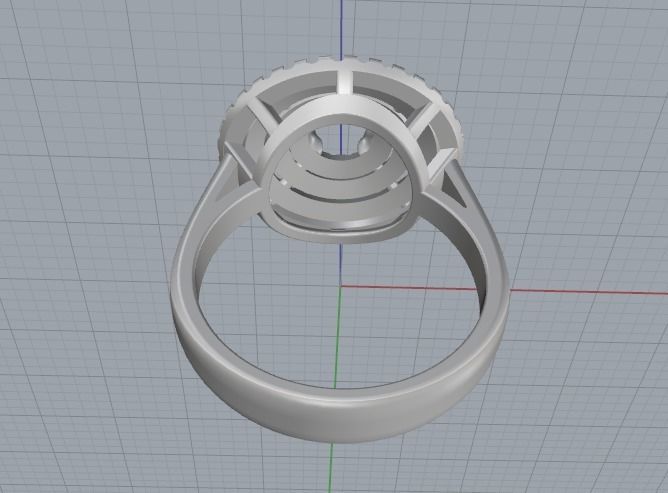 Ring with four rows of stones size6 Model 2173 3D print model_2