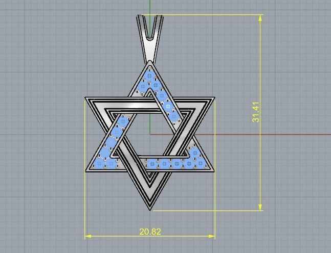 Star of David pendant Model 2167 3D print model_5
