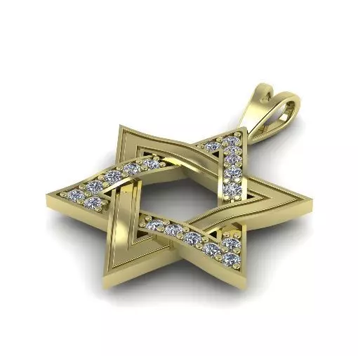 Star of David pendant Model 2167 3D print model_0