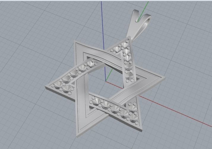 Star of David pendant Model 2167 3D print model_2