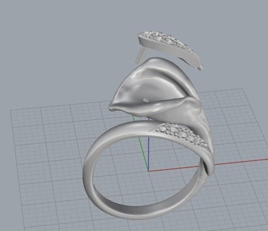 Calla ring Model 2165 3D print model_2