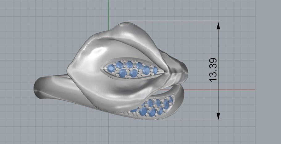 Calla ring Model 2165 3D print model_7