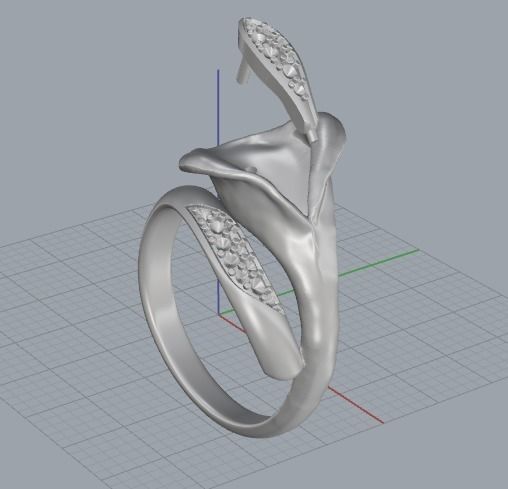 Calla ring Model 2165 3D print model_3