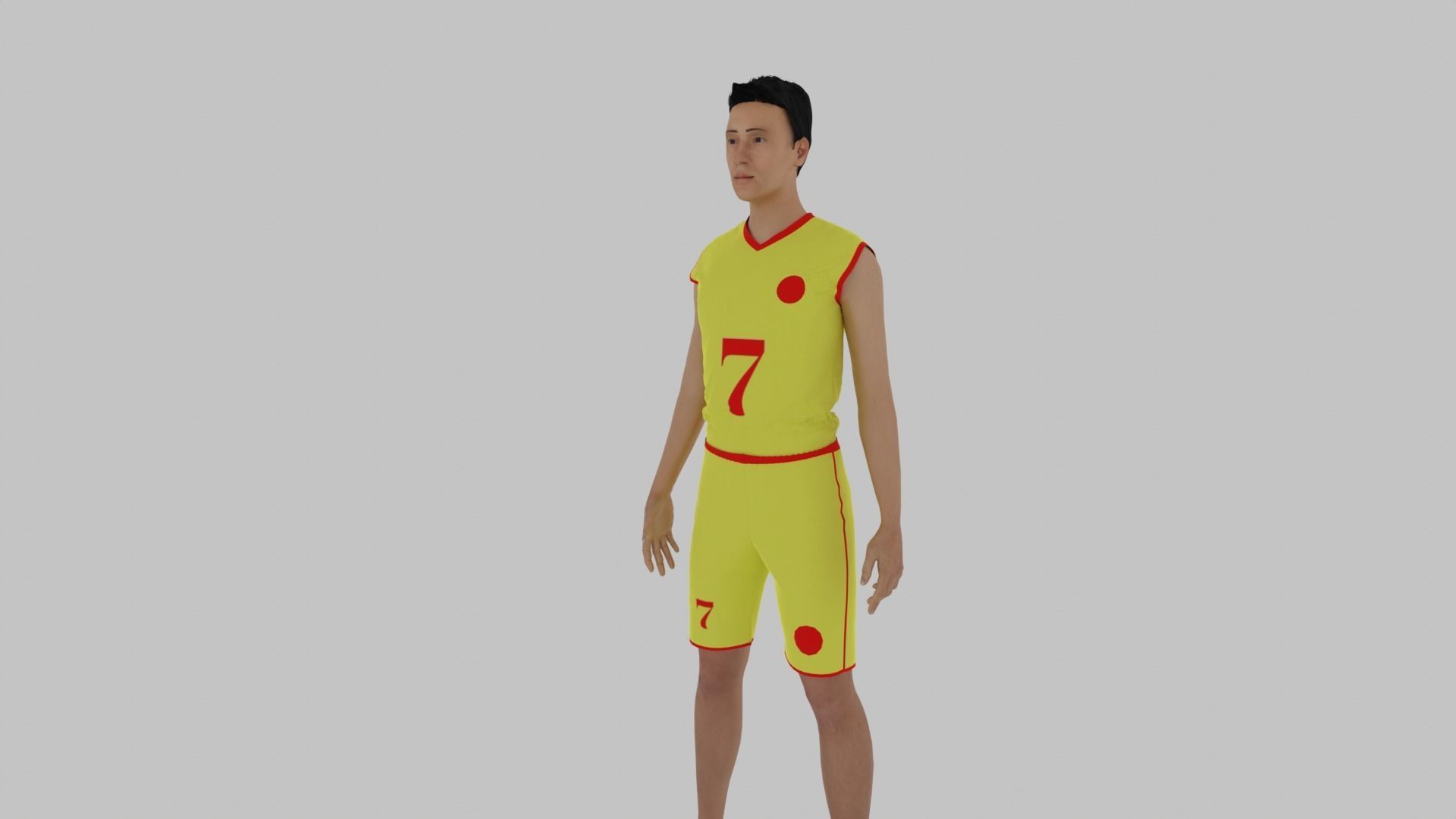 Basketball Player Low-poly 3D model_1