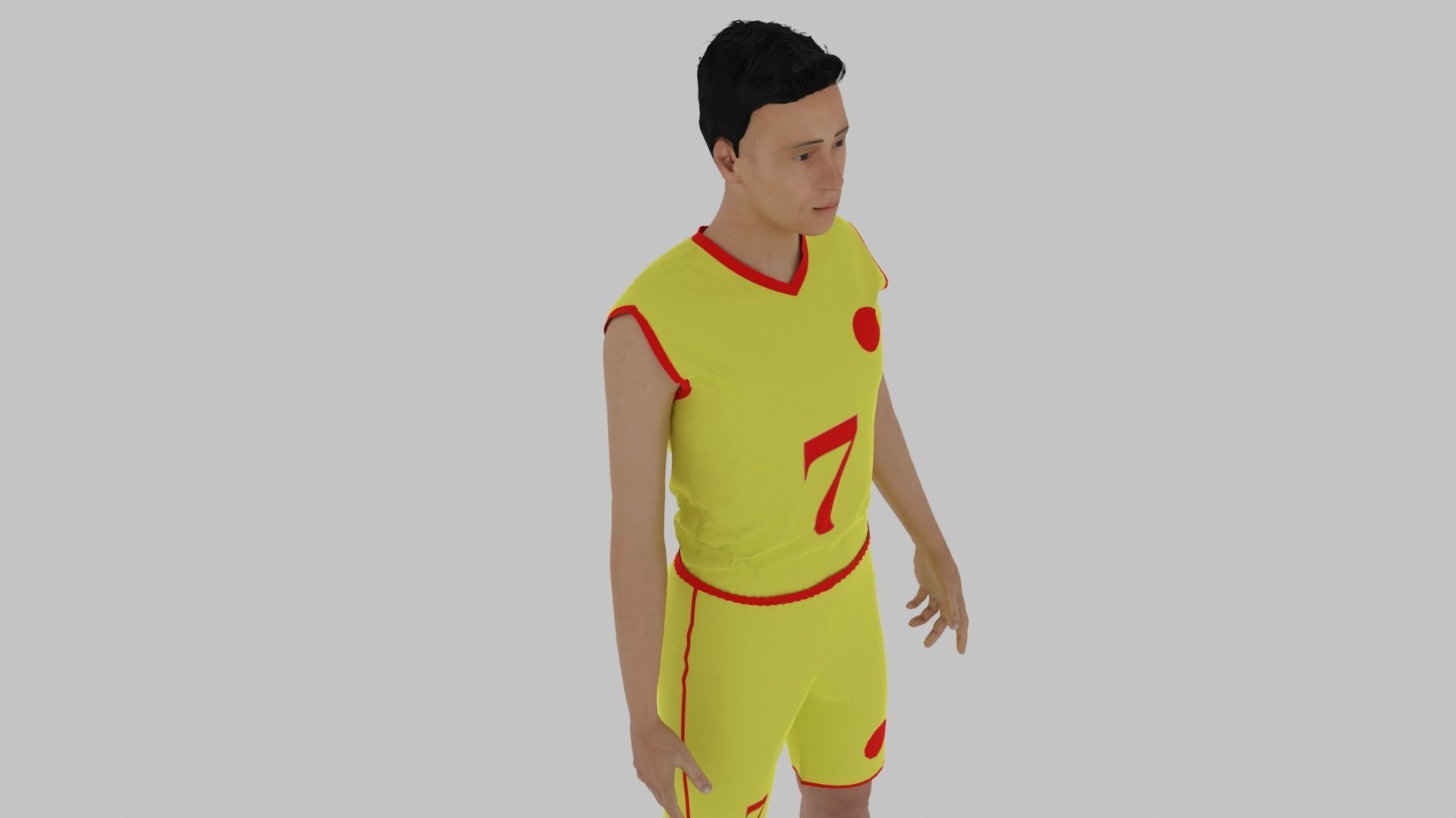Basketball Player Low-poly 3D model_5