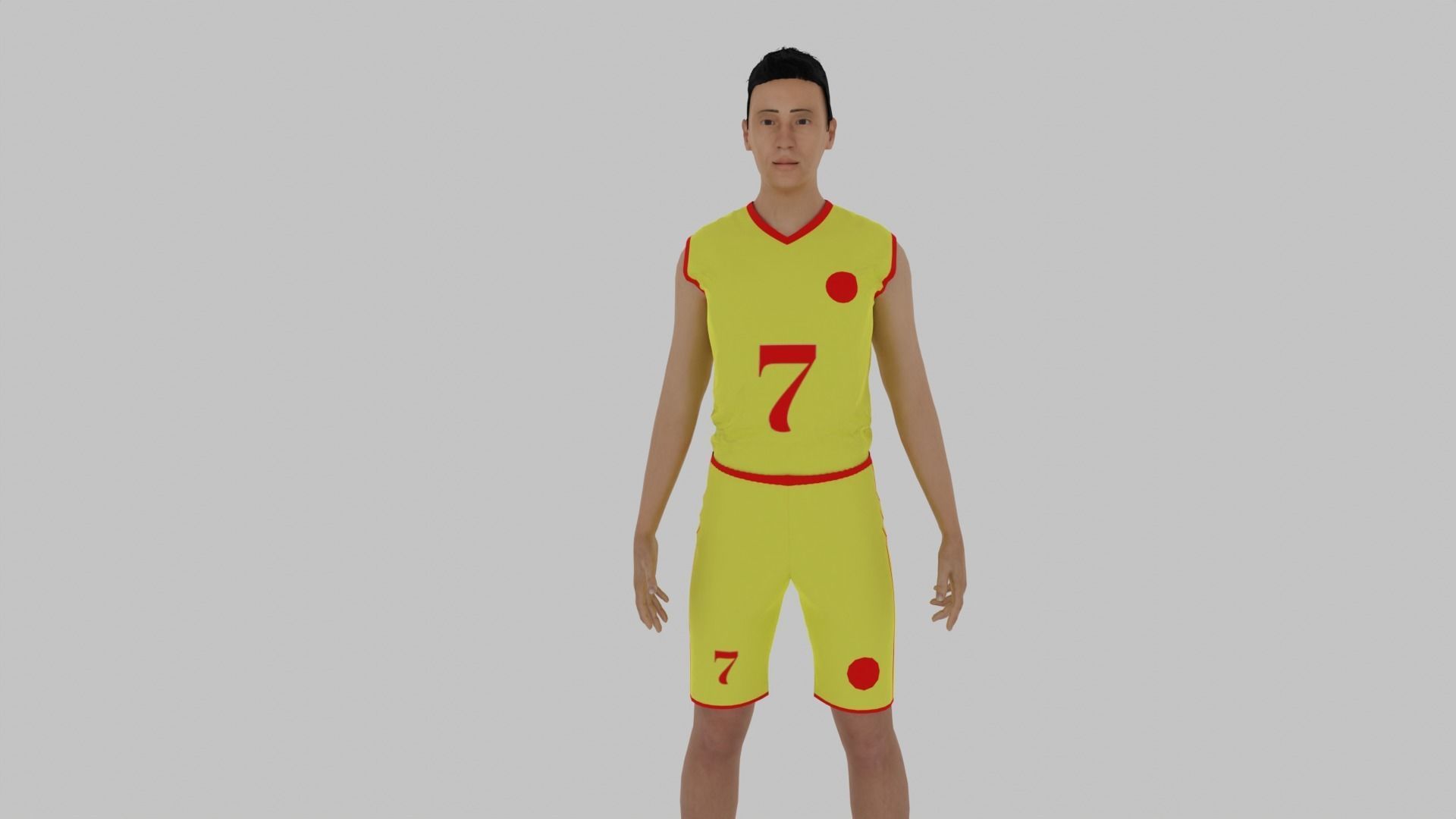 Basketball Player Low-poly 3D model_4