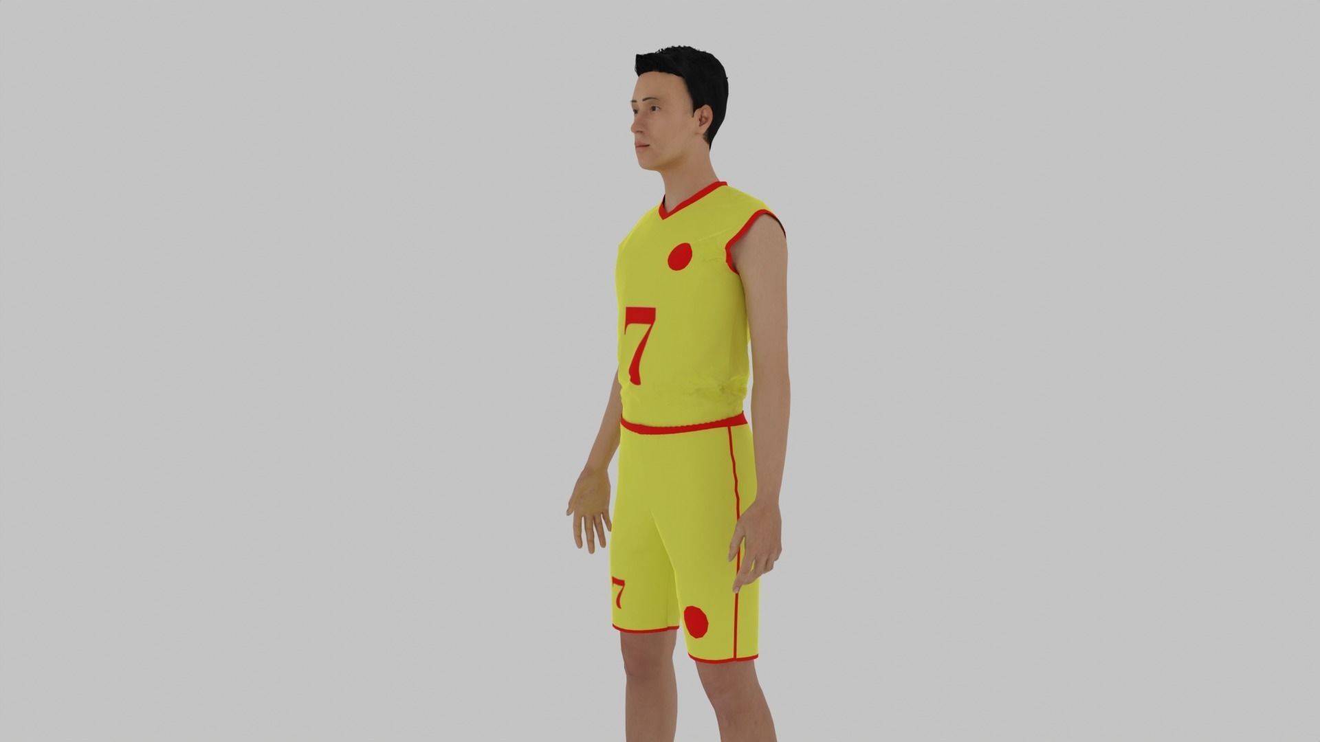 Basketball Player Low-poly 3D model_7
