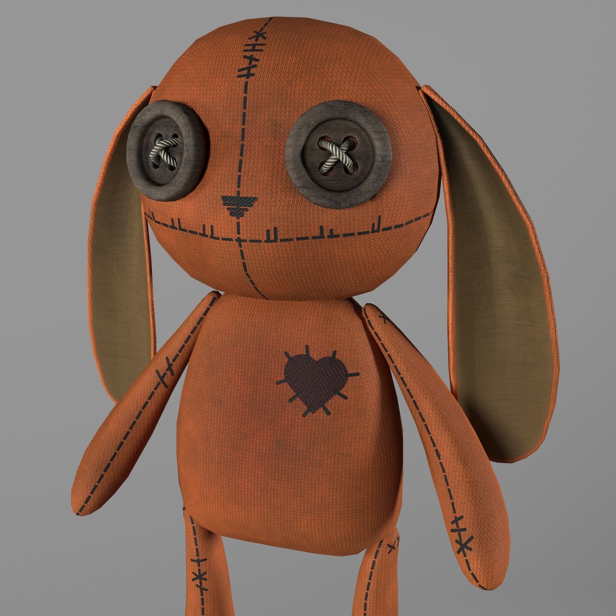 Rabbit doll Low-poly 3D model_3