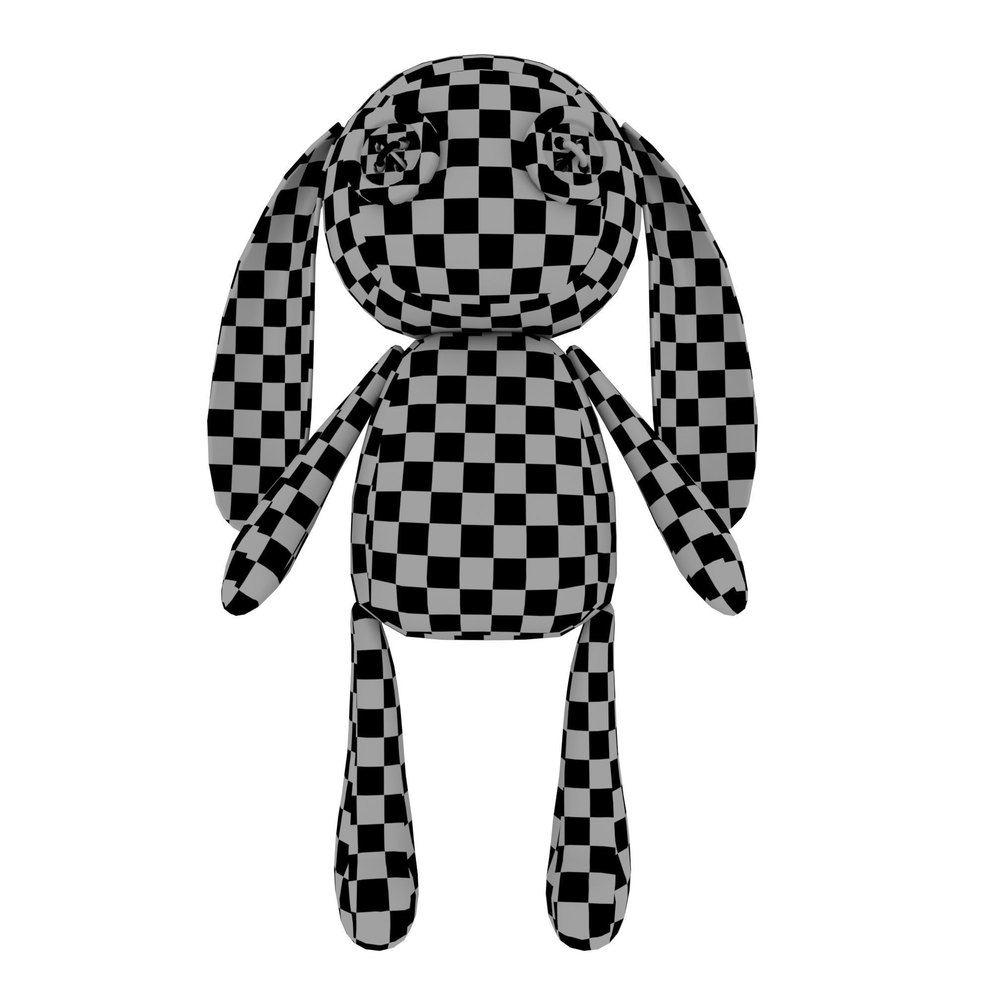 Rabbit doll Low-poly 3D model_8