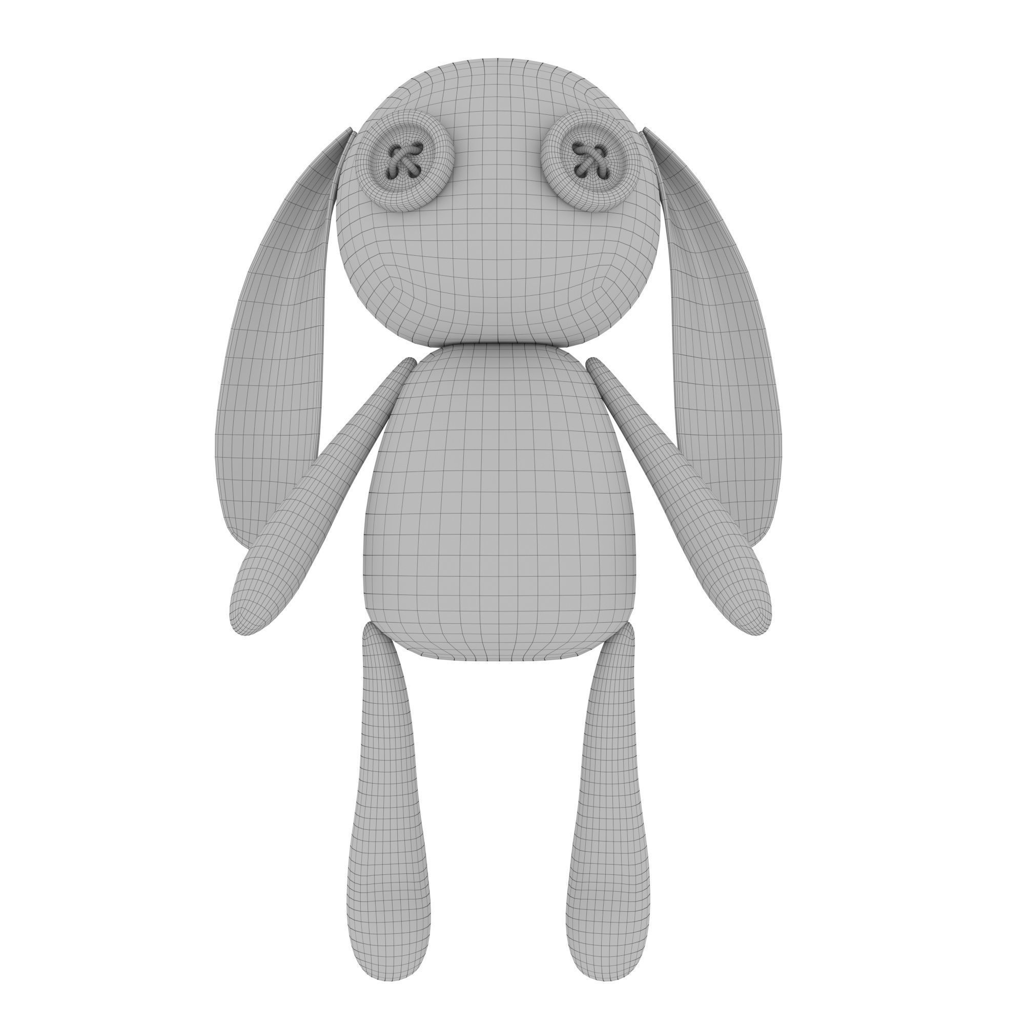 Rabbit doll Low-poly 3D model_5