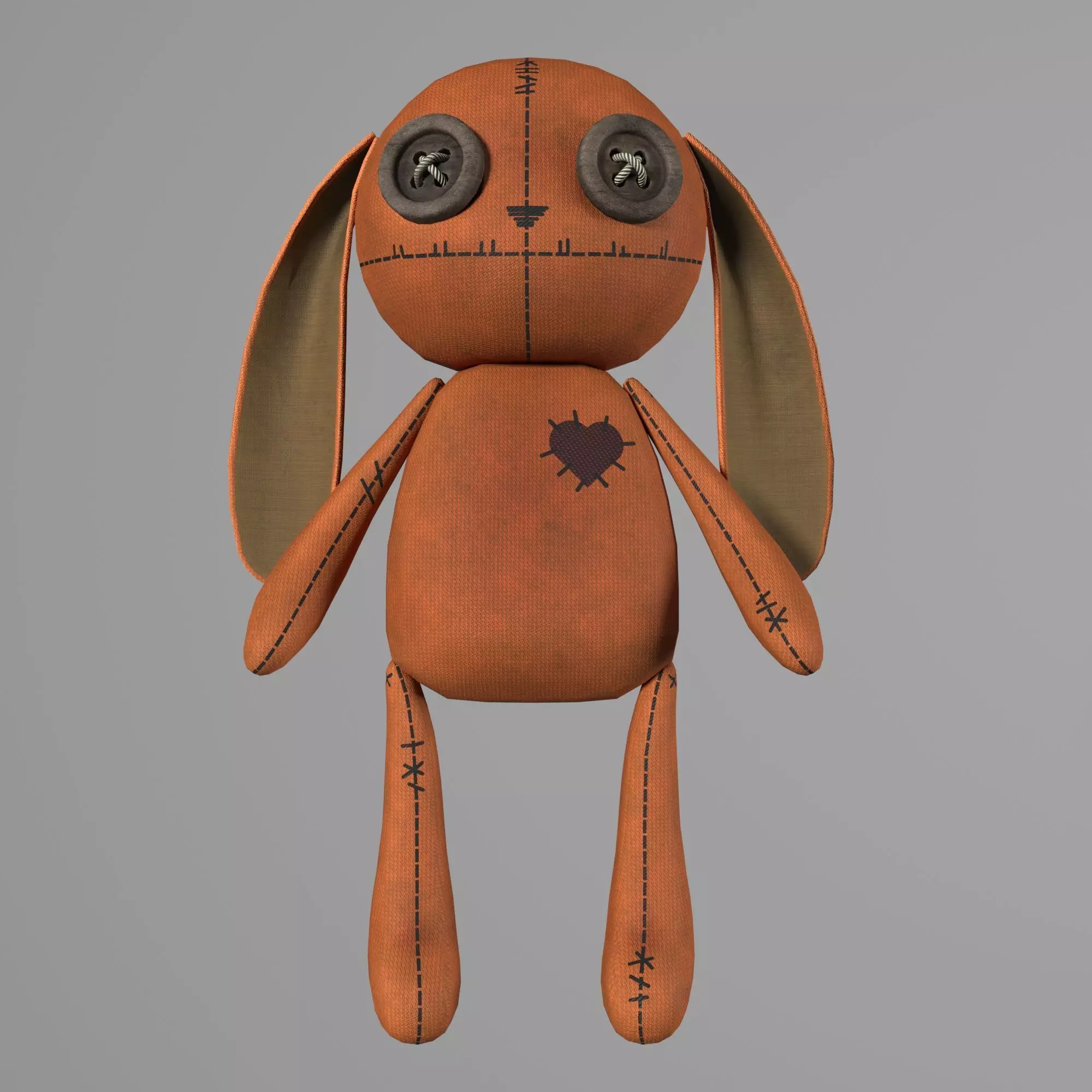 Rabbit doll Low-poly 3D model_0