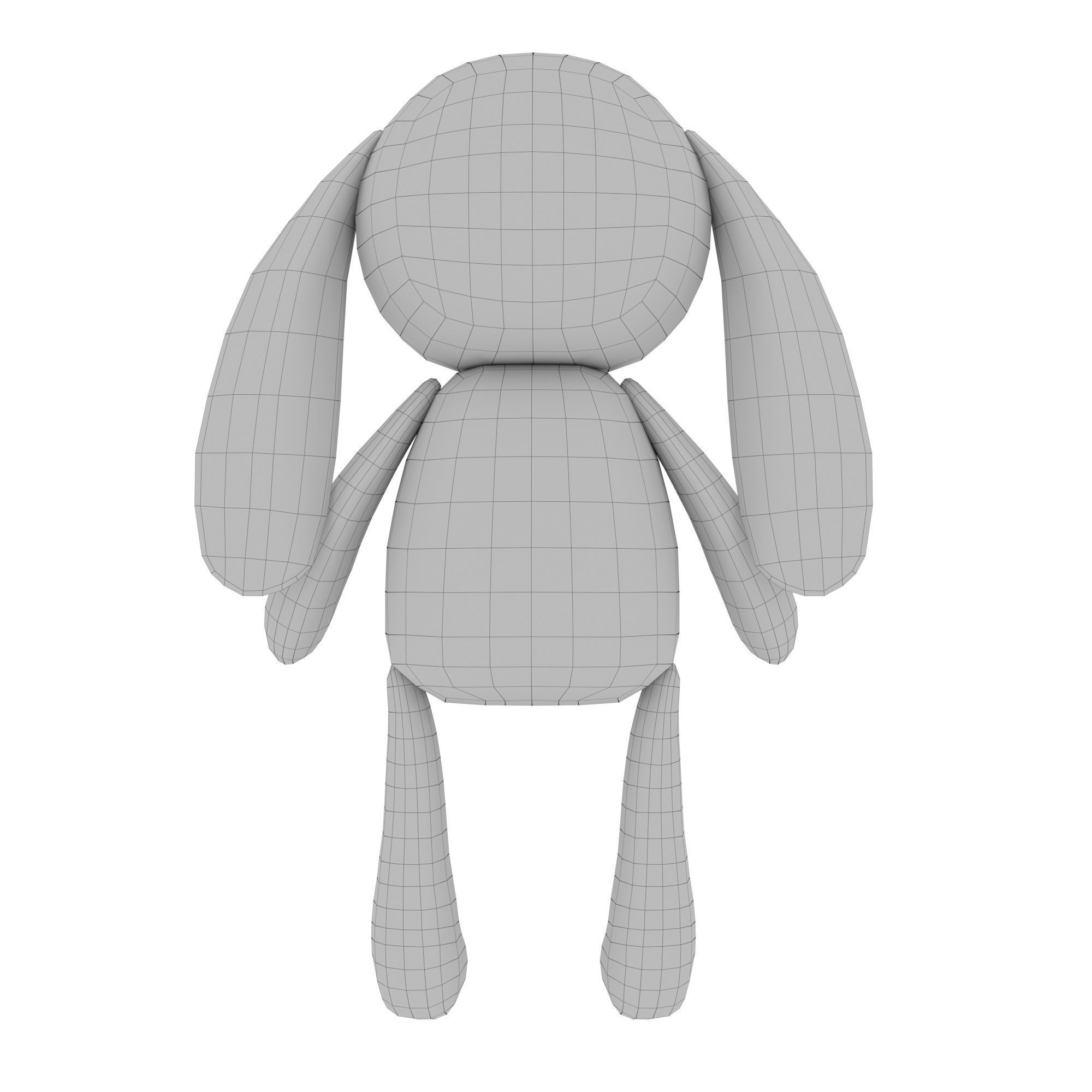 Rabbit doll Low-poly 3D model_6