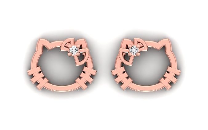 Women Earrings 3dm STL  OBJ FBX Renders Details 3D print model