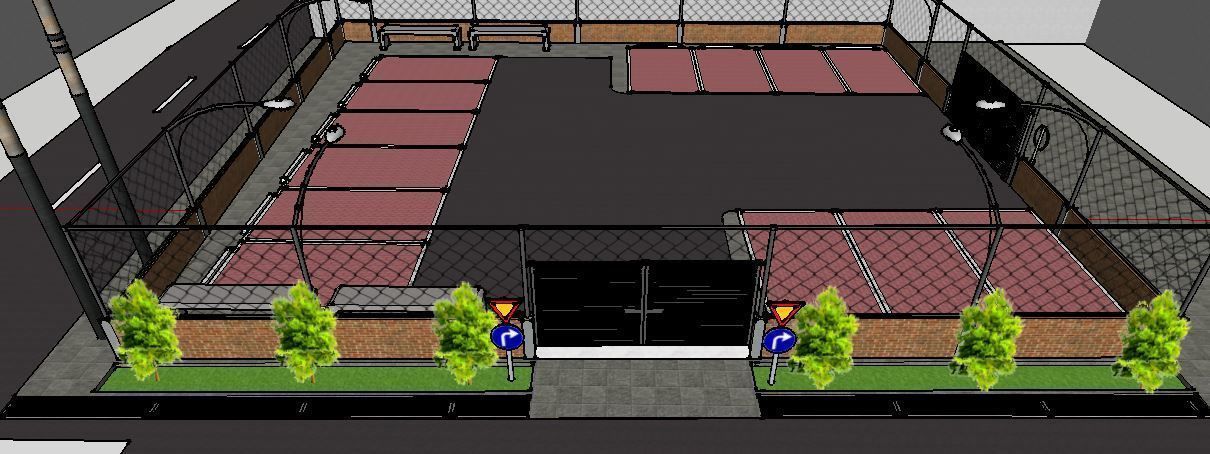 hospital parking area 3D print model_4