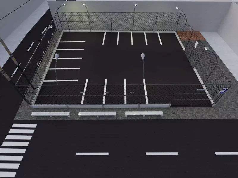 black and white parking area 3D print model