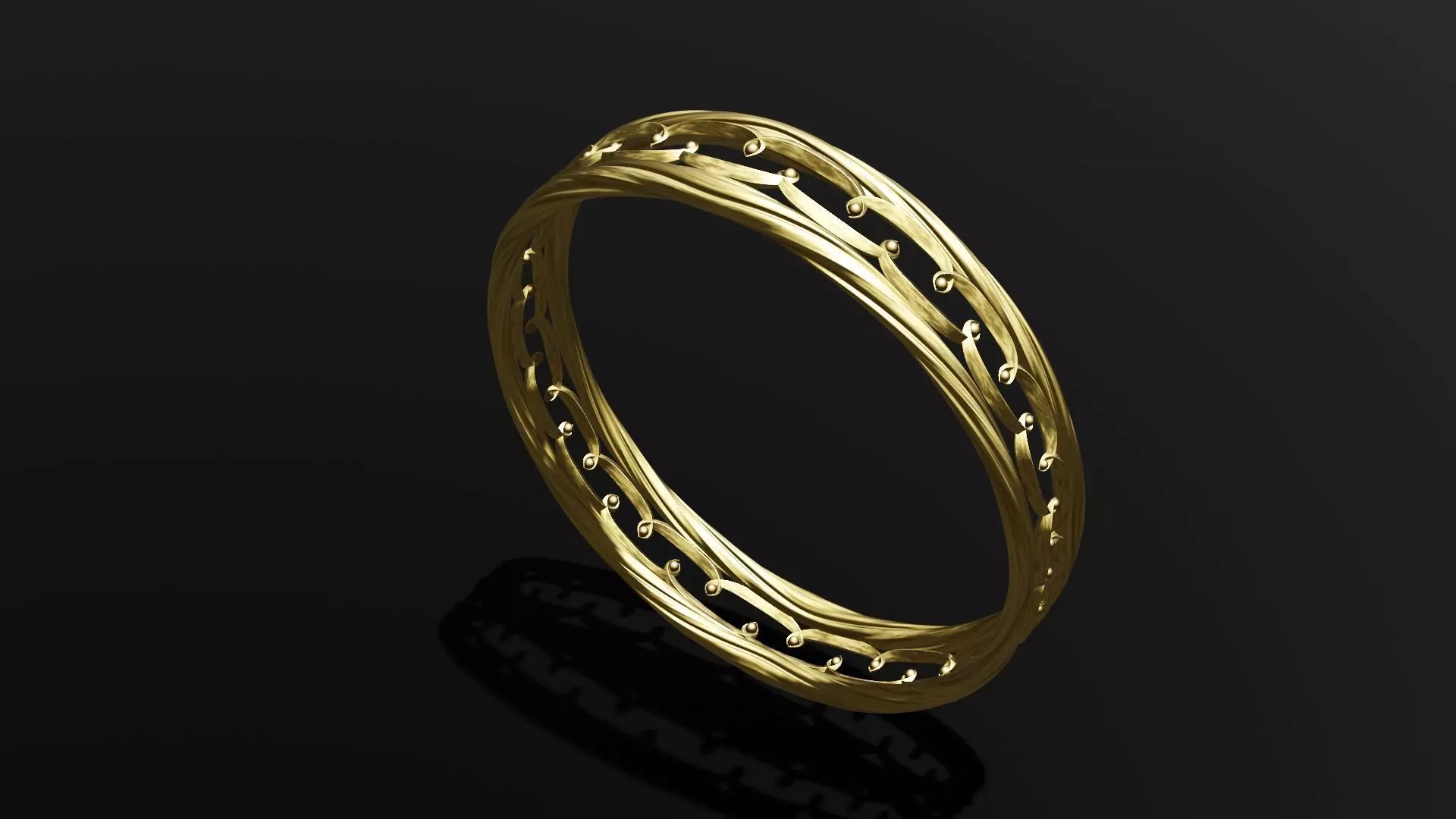 Bracelet gold ring Free 3D model_0